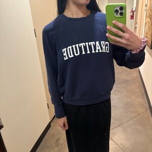 Navy Blue Gratitude Sweatshirt from the brand Sensitive Gansta size medium